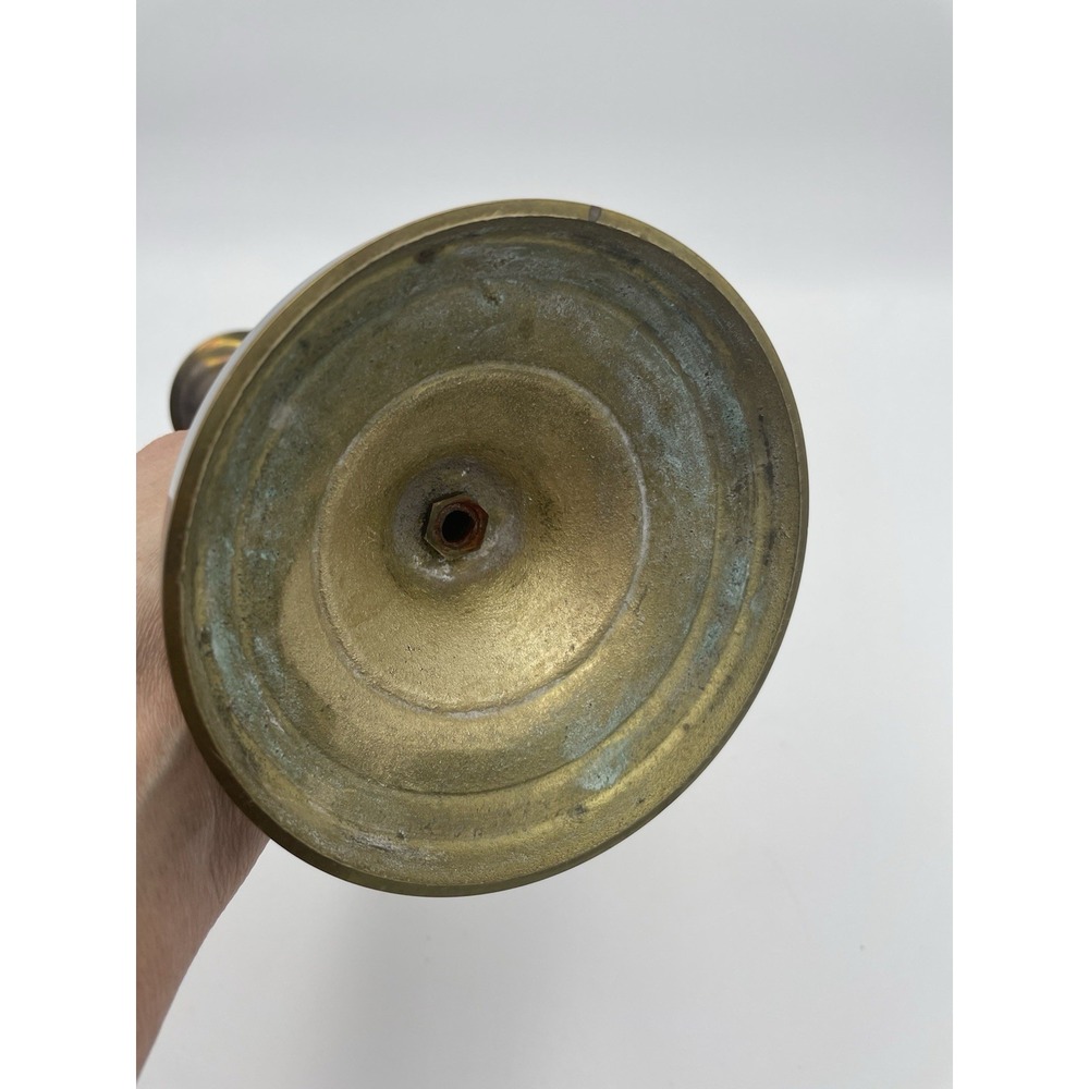 10in Vintage Mid Century Modern  Brass & Black Enamel‎ Taper Candle Stick Holder - Picture 7 of 8